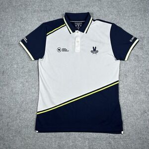 Psycho Bunny Polo Shirt Jersey Mens Size small White Canada National Bank Tennis